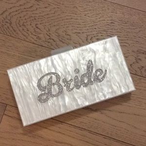 bridal/wedding clutch - says Bride (nwt)